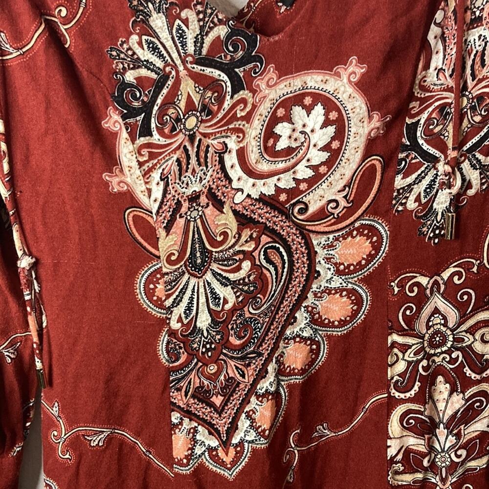 AFRM Red Paisley Boho Ruffle Bottom Dress Size XS - Picture 2 of 9